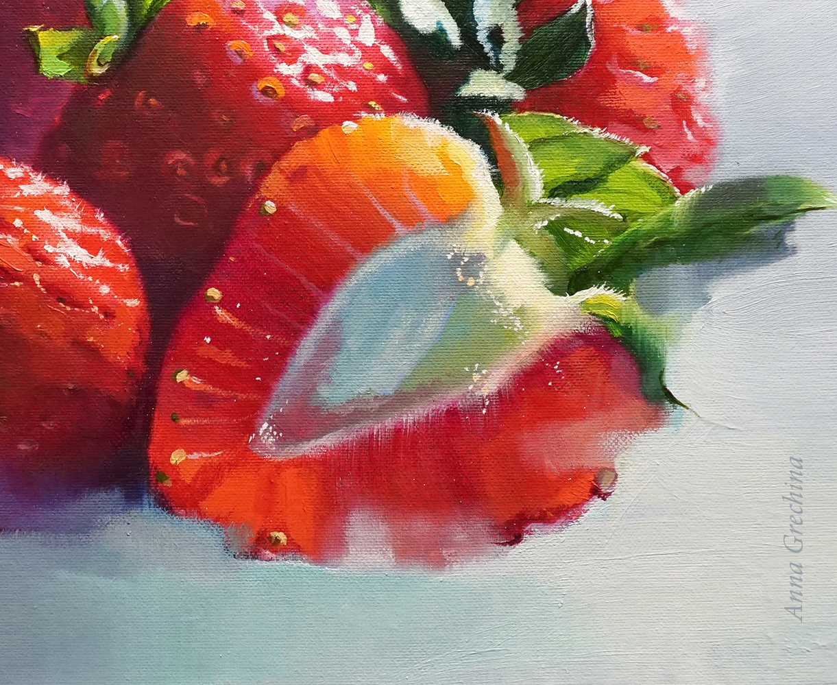 Still life with strawberries "Winter dream". Artist Anna Grechina.