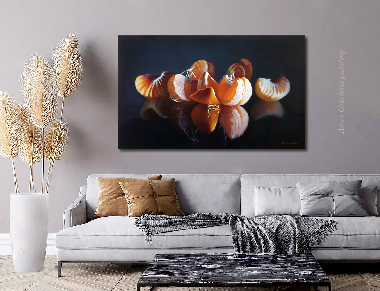 "Mandarins". Still-life. Artist Anna Grechina, painting.