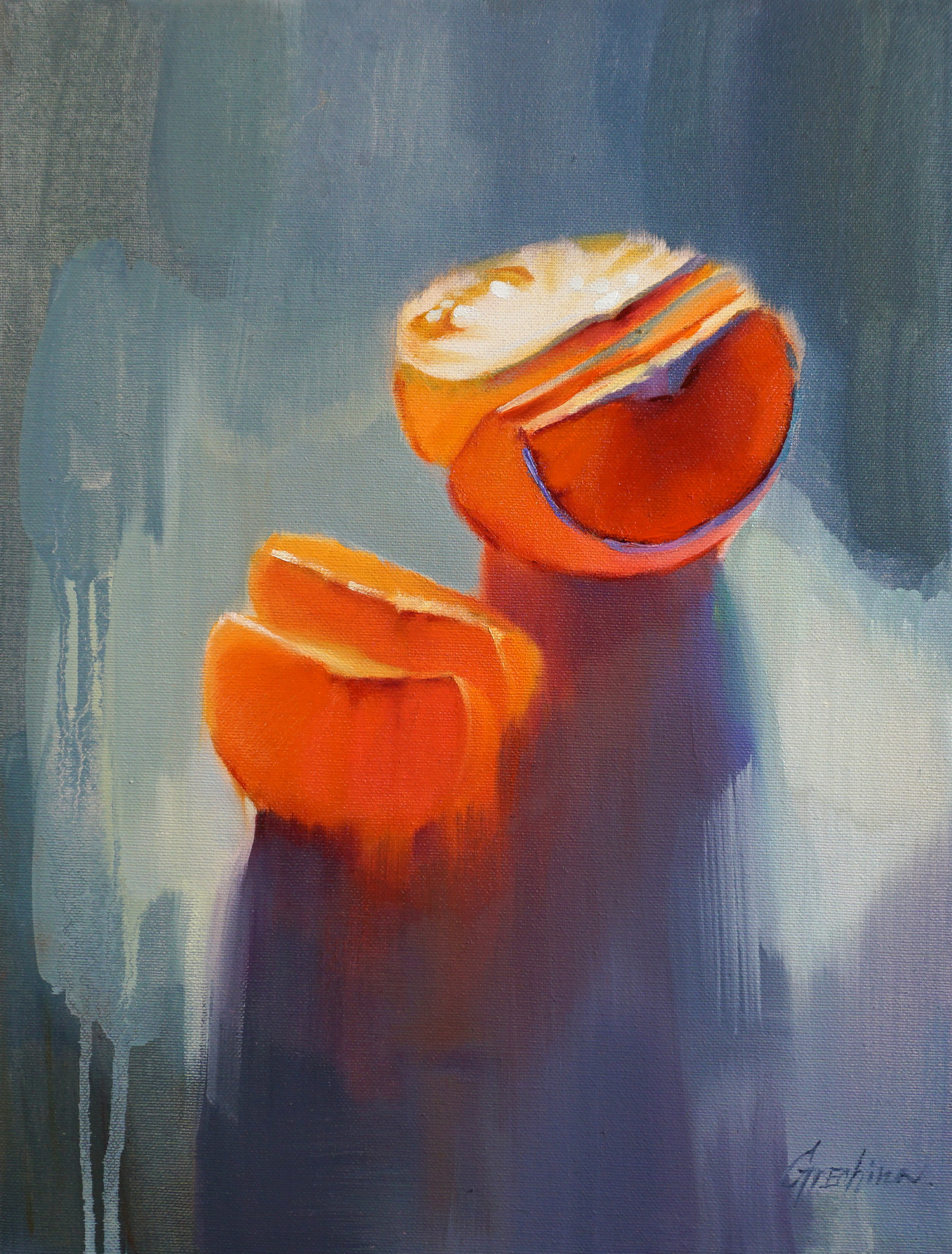 "Mandarin mood". Still-life. Artist Anna Grechina, painting.