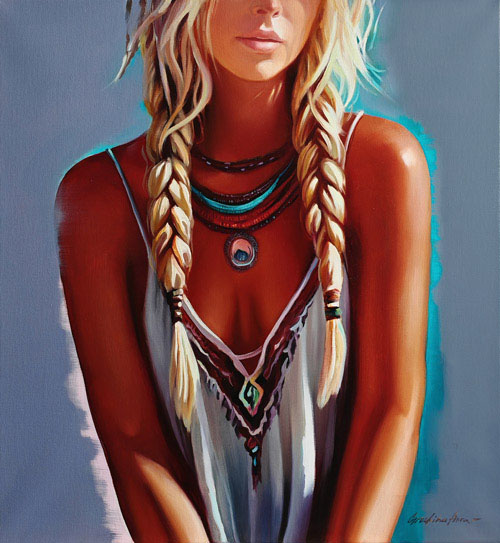 Марья искусница.  Художник Анна Гречина. Живопись, масло.