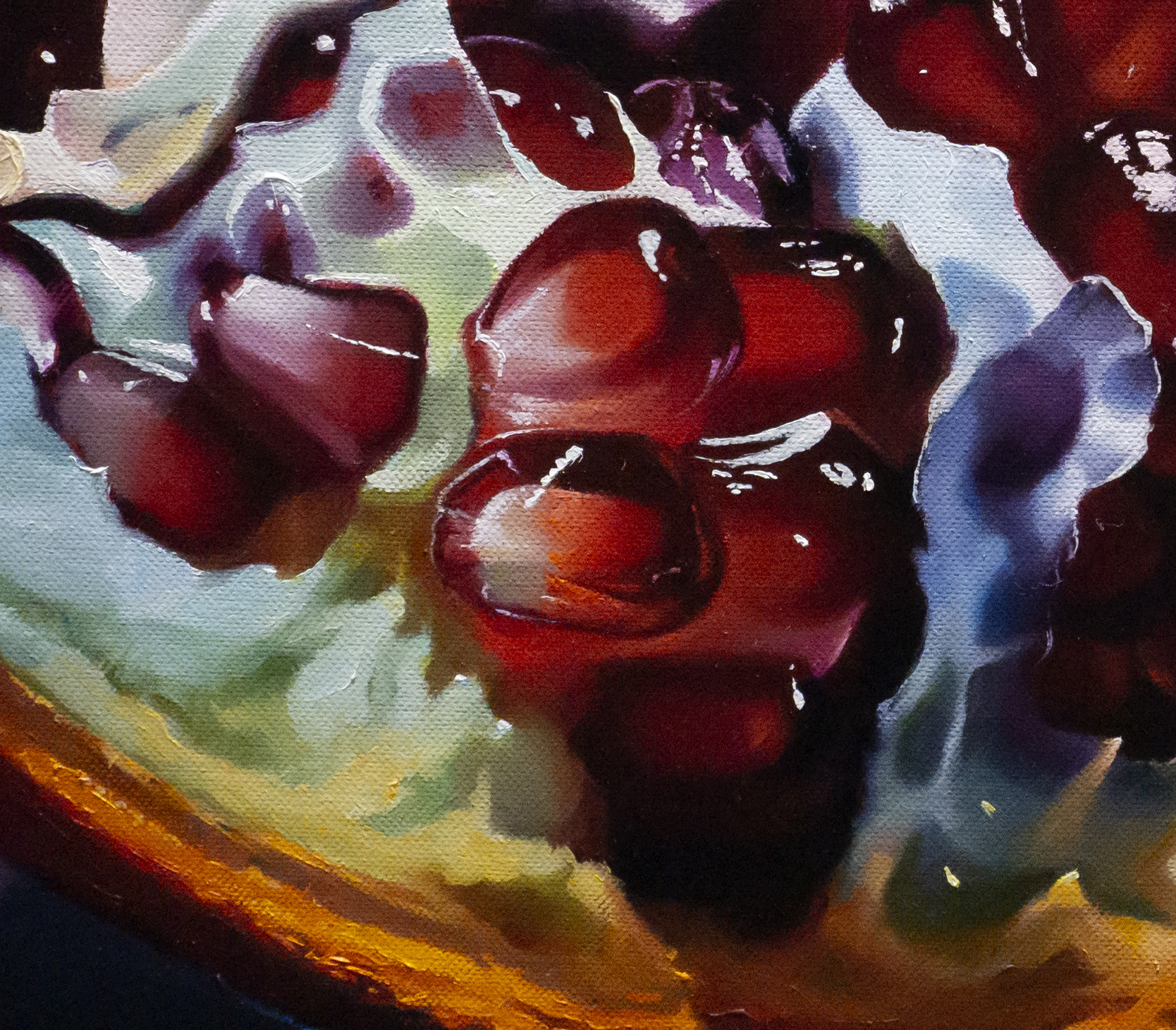 "Between heaven and earth." Still life with pomegranate, painting. Artist Anna Grechina.