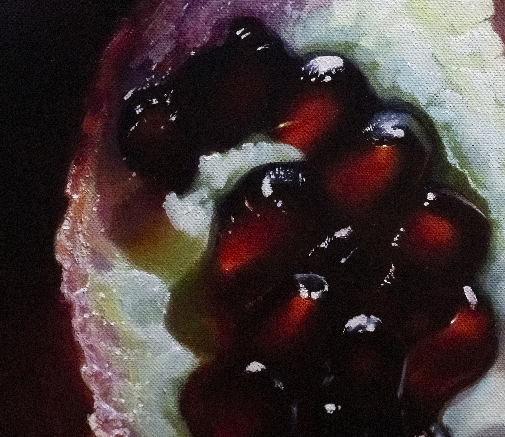 "Between heaven and earth." Still life with pomegranate, painting. Artist Anna Grechina.