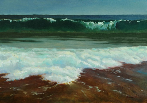 Картина Синее море.  Художник Анна Гречина. Живопись, масло.