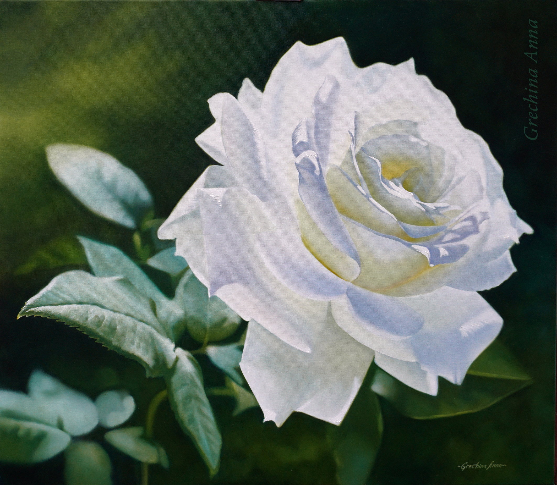 Photorealism in painting. Flowers in the style of "Photorealism", artist Anna Grechina.