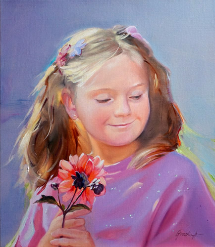 Портрет маслом "Варя". Художник Анна Гречина. Живопись, масло.