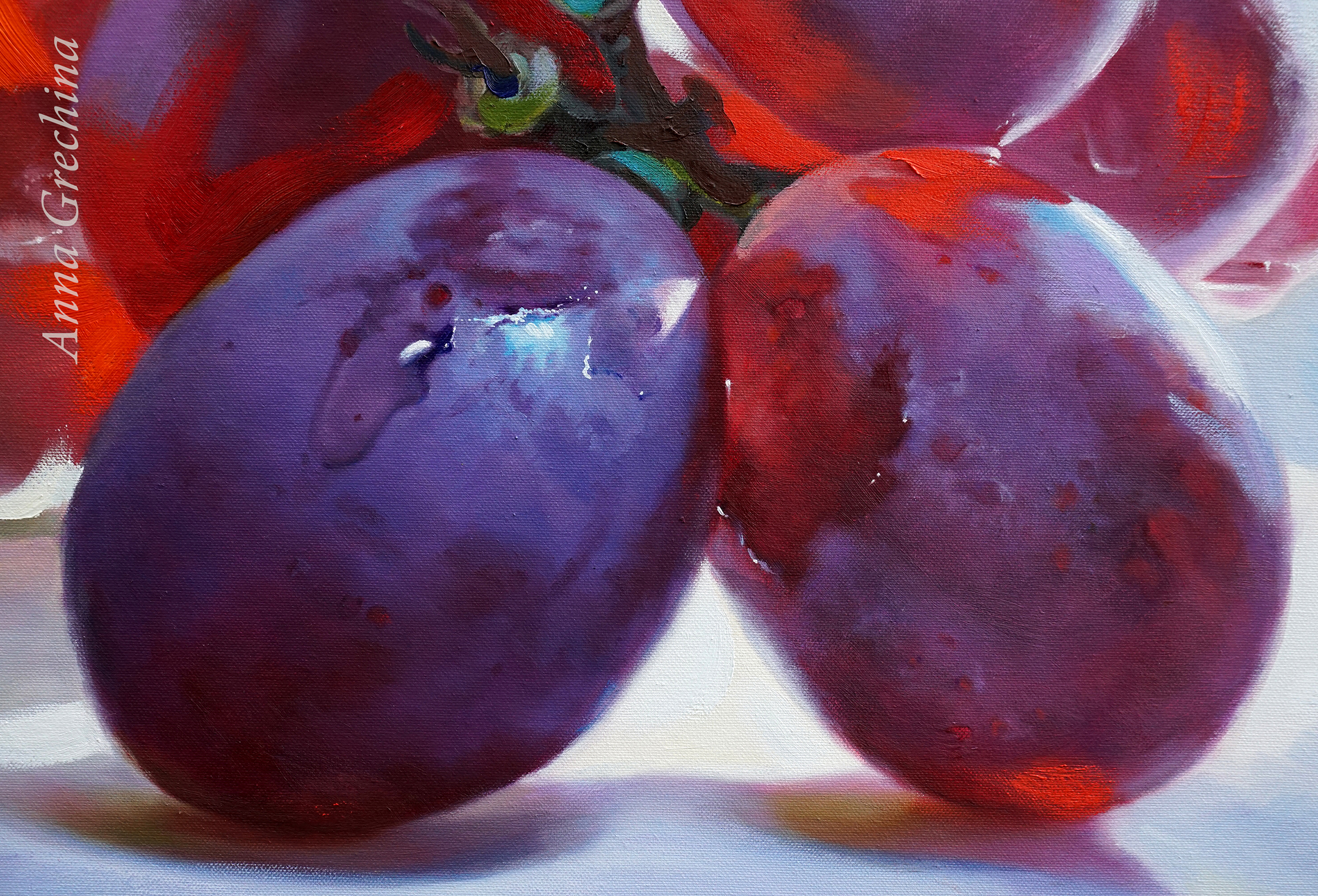Grechina Anna painting. "Grapes and the sun". Still-life.